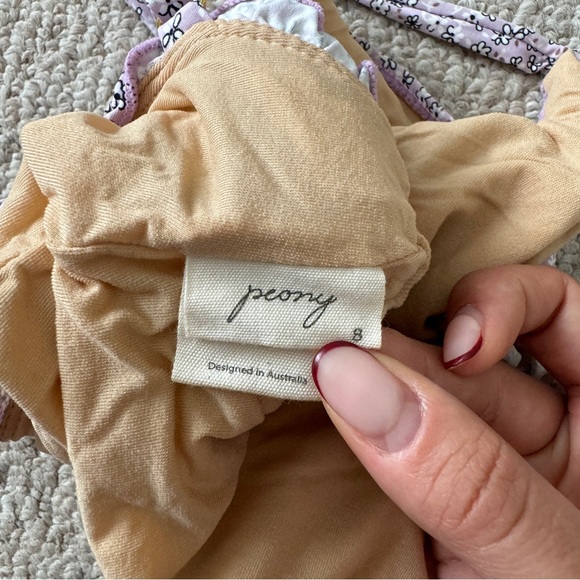 Purple floral one piece swimsuit with low back - Picture 4 of 4